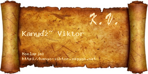 Kanyó Viktor névjegykártya